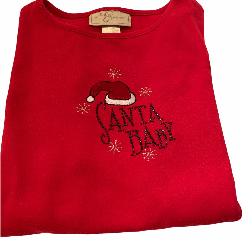 M & C Sportswear Santa Baby Red Christmas Top Size M